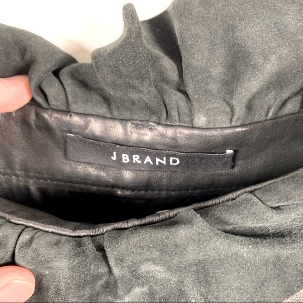 J Brand Claudia Leather Ruffle Skirt Black XS - Picture 8 of 10
